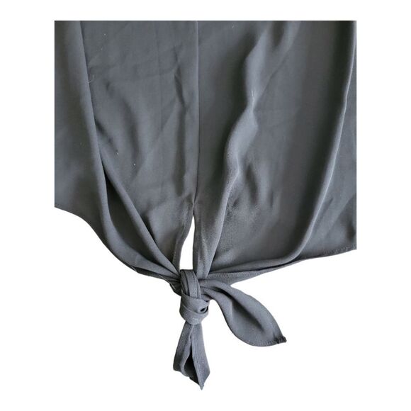 Madewell Black Tie Front Blouse w/ Back Cut-out Size XS - Picture 2 of 6